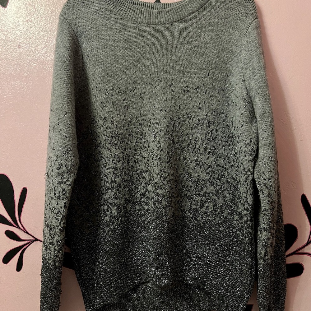 H&M gradient holiday grey glitter sweater